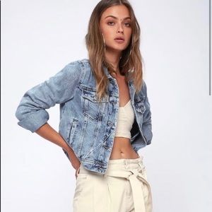 NWOT Free People Light Wash Denim Jacket